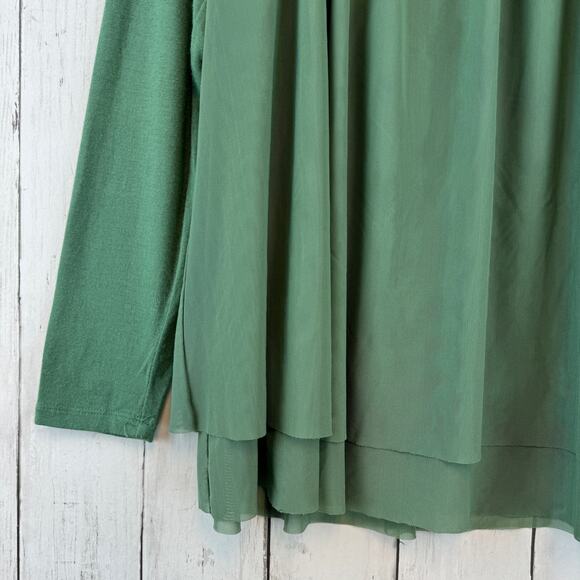 Matilda Jane Green Clairvoyant Stretchy Knit Long Sleeve Tunic Top Size Small - Picture 4 of 13